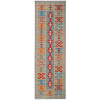 HANDWEBTEPPICH Kelim Gashgai Blau 263/84 cm Schurwolle - Blau, Textil (84/263cm) - Looma