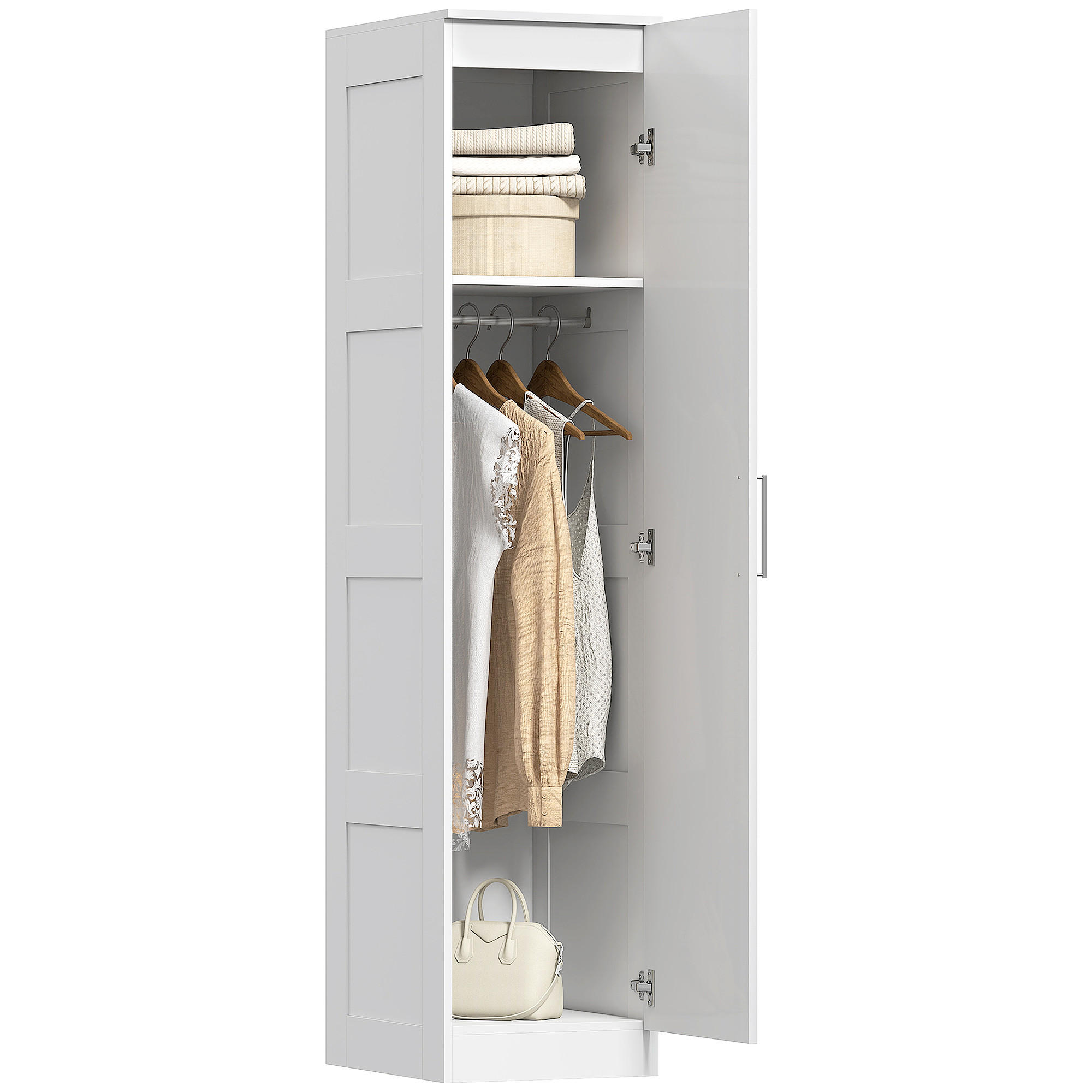 KLEIDERSCHRANK DE-09580 Weiß - Weiß, Holzwerkstoff (52/180/40cm) - ComfortXL