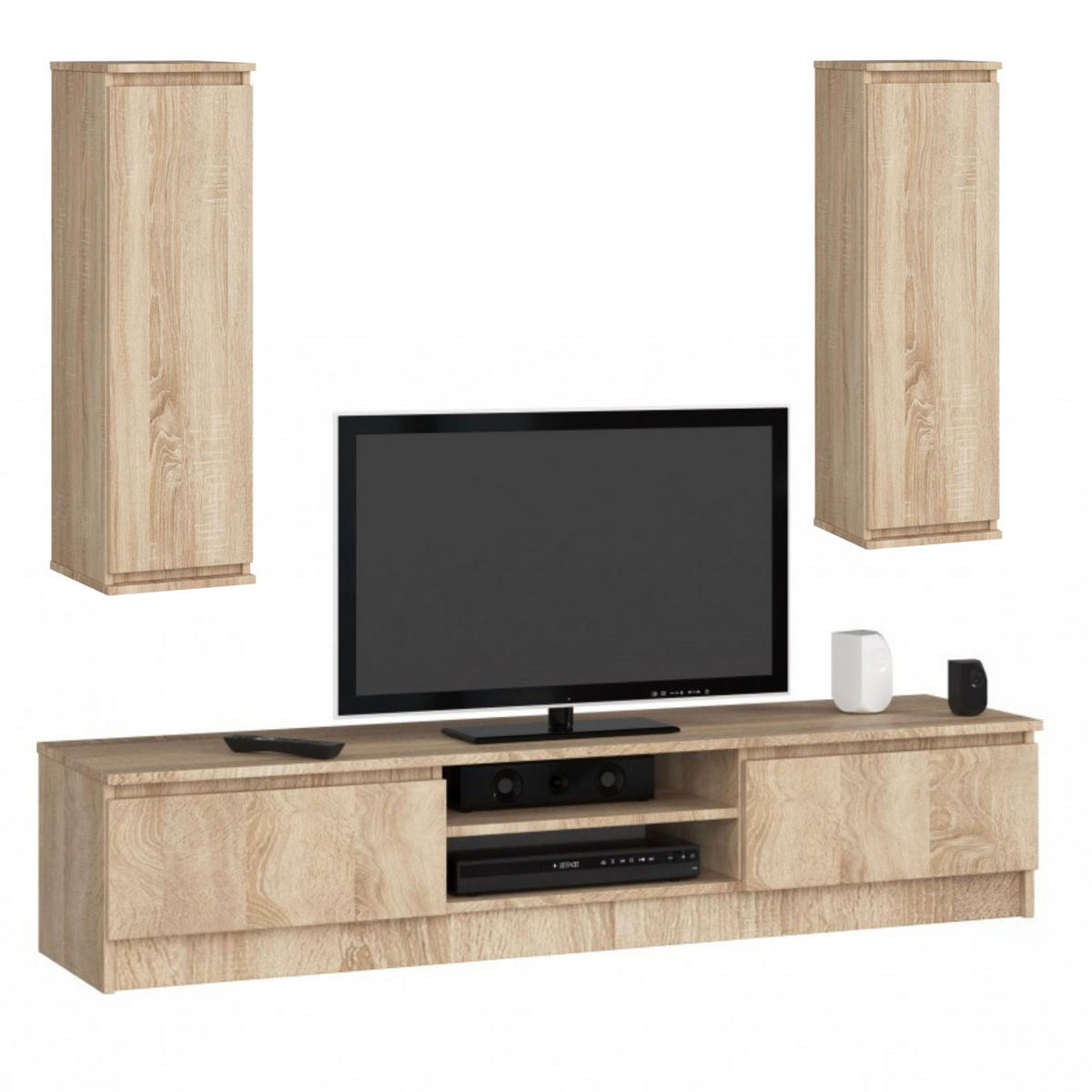 TV-ELEMENT SET Sonoma Eiche 240x40x140 cm - Sonoma Eiche, Holzwerkstoff (240/140/40cm) - Akord