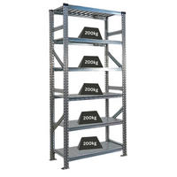 FACHBODENREGAL Proximo Stecksystem 210x90x40cm 6 Ebenen Beidseitig nutzbar Verzinkt - Silberfarben, Metall (90/210/40cm) - PROREGAL