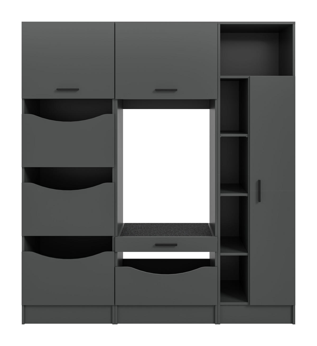 WASCHMASCHIENENUMBAU Set FREE (B/H/T: ca. 176/195/68 cm) in anthrazit/anthrazit - Anthrazit, Holzwerkstoff (176/195/68cm) - Homes & Jones