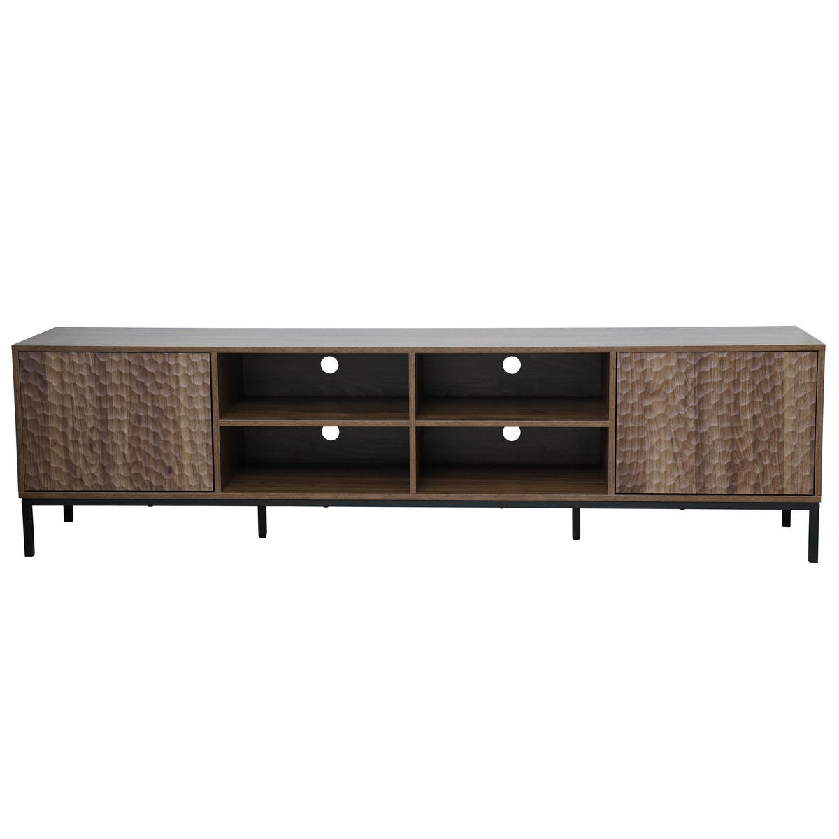 TV-SCHRANK, dunkles Holzeffekt - Braun, Holz (40/54/200cm) - Oviala