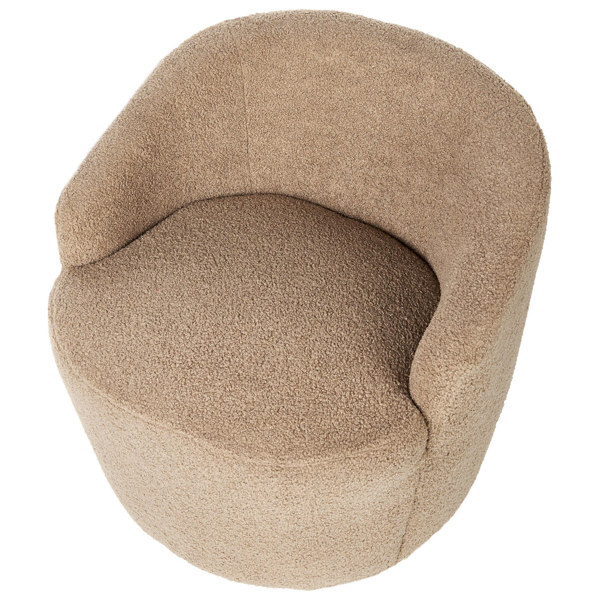 DREHSESSEL Taupe Davik - Taupe/Schwarz, Textil (62/67/63cm) - Beliani