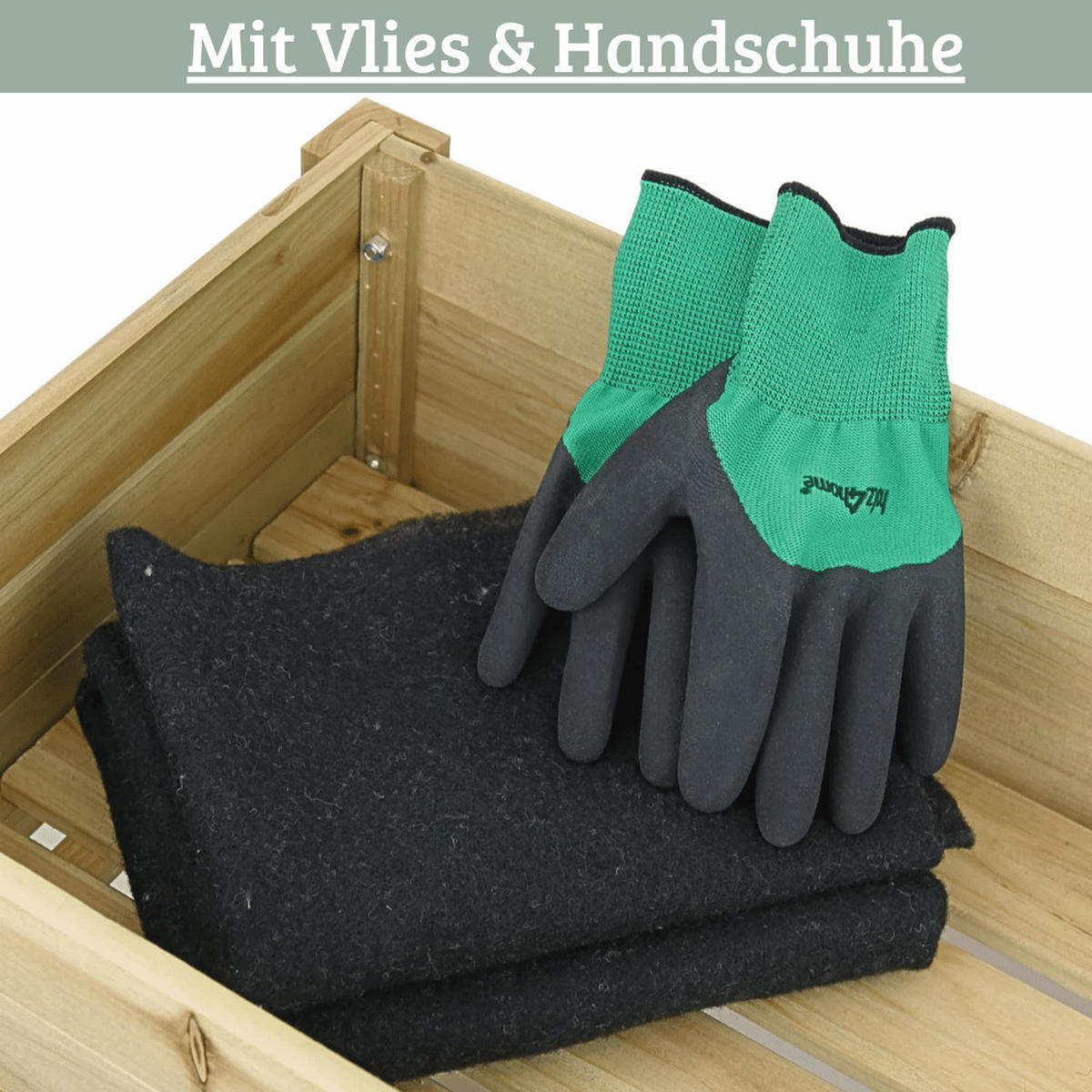 HOCHBEET Balkon Holz KLEO Inkl. Vlies Natur - Braun, Holz (80/78/37cm) - DELUKE