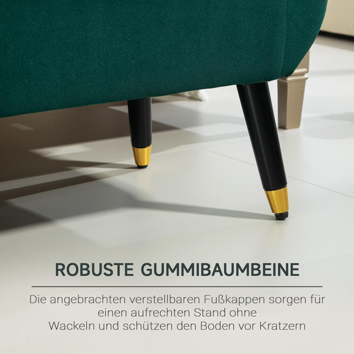 LUXUS Sitzbank Polsterbank mit Stauraum Armlehnen Polyester Holz Grün - Grün, Kunststoff (42/65/107cm) - HOMCOM