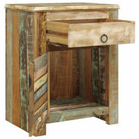 BEISTELLTISCH Mit 1 Schublade & 1 Tür Altholz - Braun, Holz/Holzwerkstoff (33/55/45cm) - vidaXL