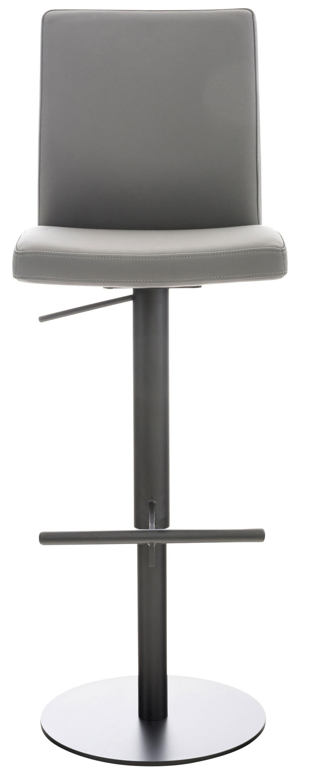 BARHOCKER Cadiz 93x40x49 cm grau - Grau, Leder (40/93/49cm) - furnicato