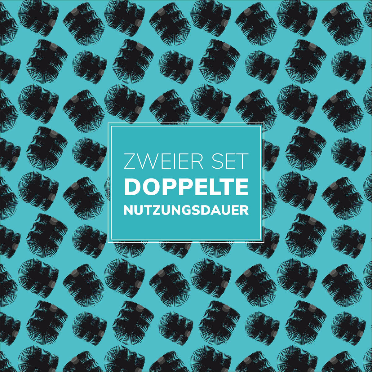 ERSATZ-BÜRSTENKÖPFE 2tlg., Kunststoff, schwarz - Schwarz, Kunststoff (1/10cm) - eluno