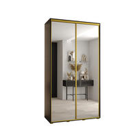 SCHWEBETÜRENSCHRANK 235,2/130/60 2-türig - Goldfarben/Schwarz, Holz/Metall (130/235/60cm) - Abiks Möbel