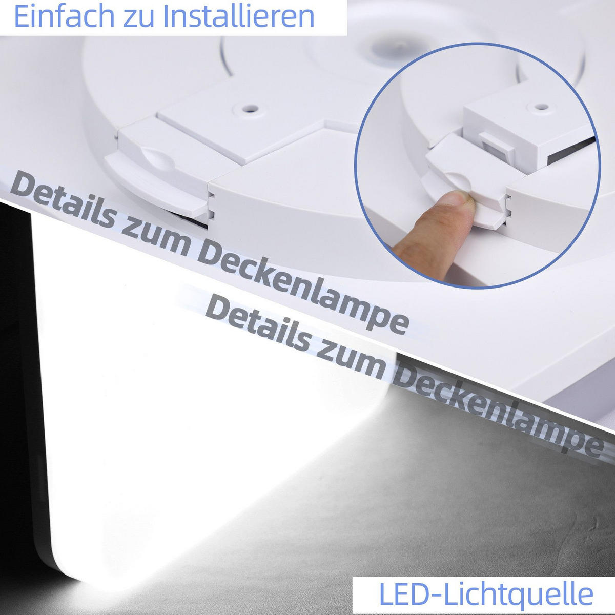 LED-DECKENLEUCHTE Madsen 22/22/4.8cm - Weiß, Kunststoff (22/22/4.8cm) - Nettlife
