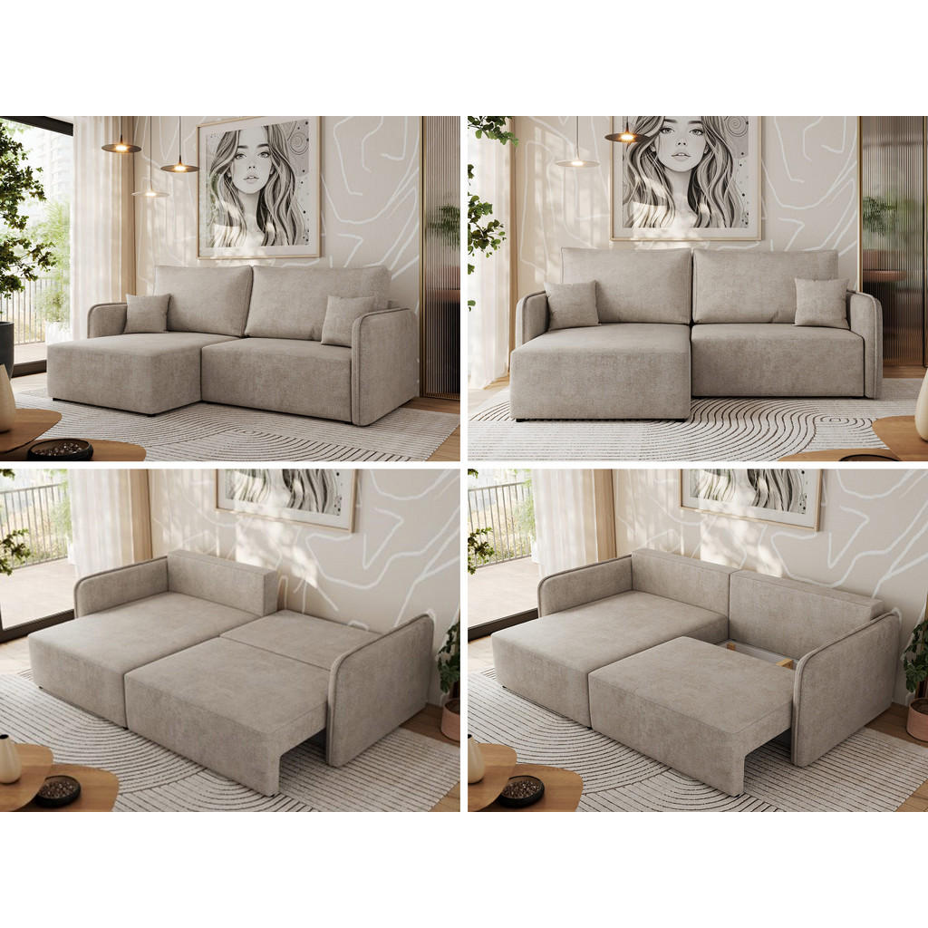 Thumbnail - MKS Eckschlafsofa, Beige, Textil, 3-Sitzer, L-Form,L-Form, 227x147 cm, Oeko-Tex®, Wohnzimmer, Sofas & Couches, Wohnlands...