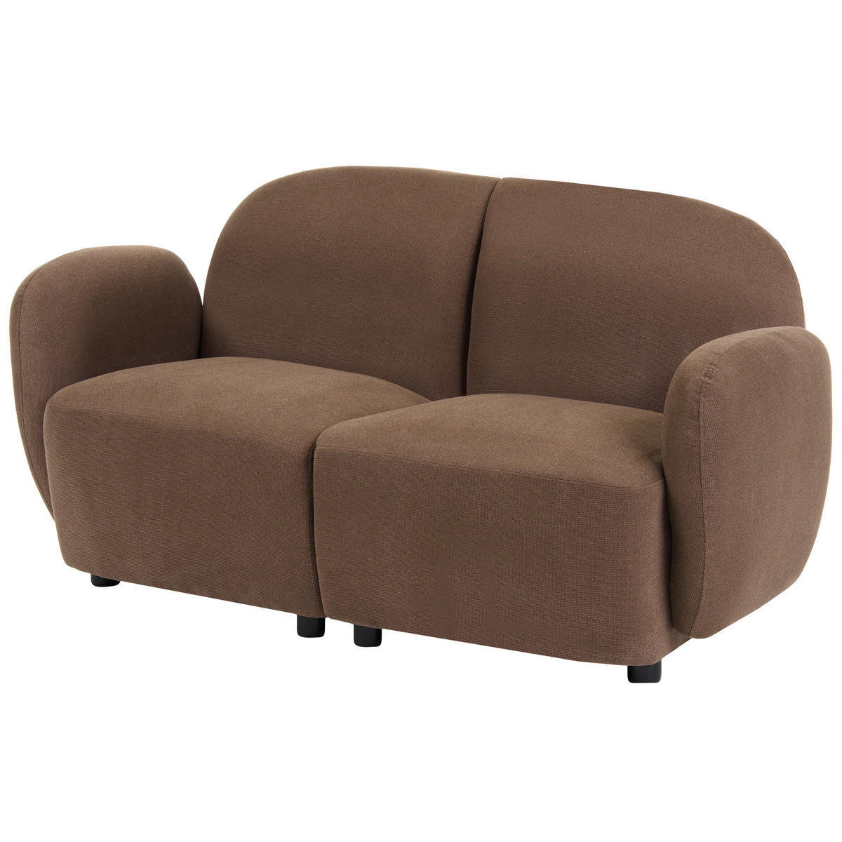2-SITZER-SOFA Stoff Braun Jule - Schwarz/Braun, Textil (151/77/82cm) - Beliani