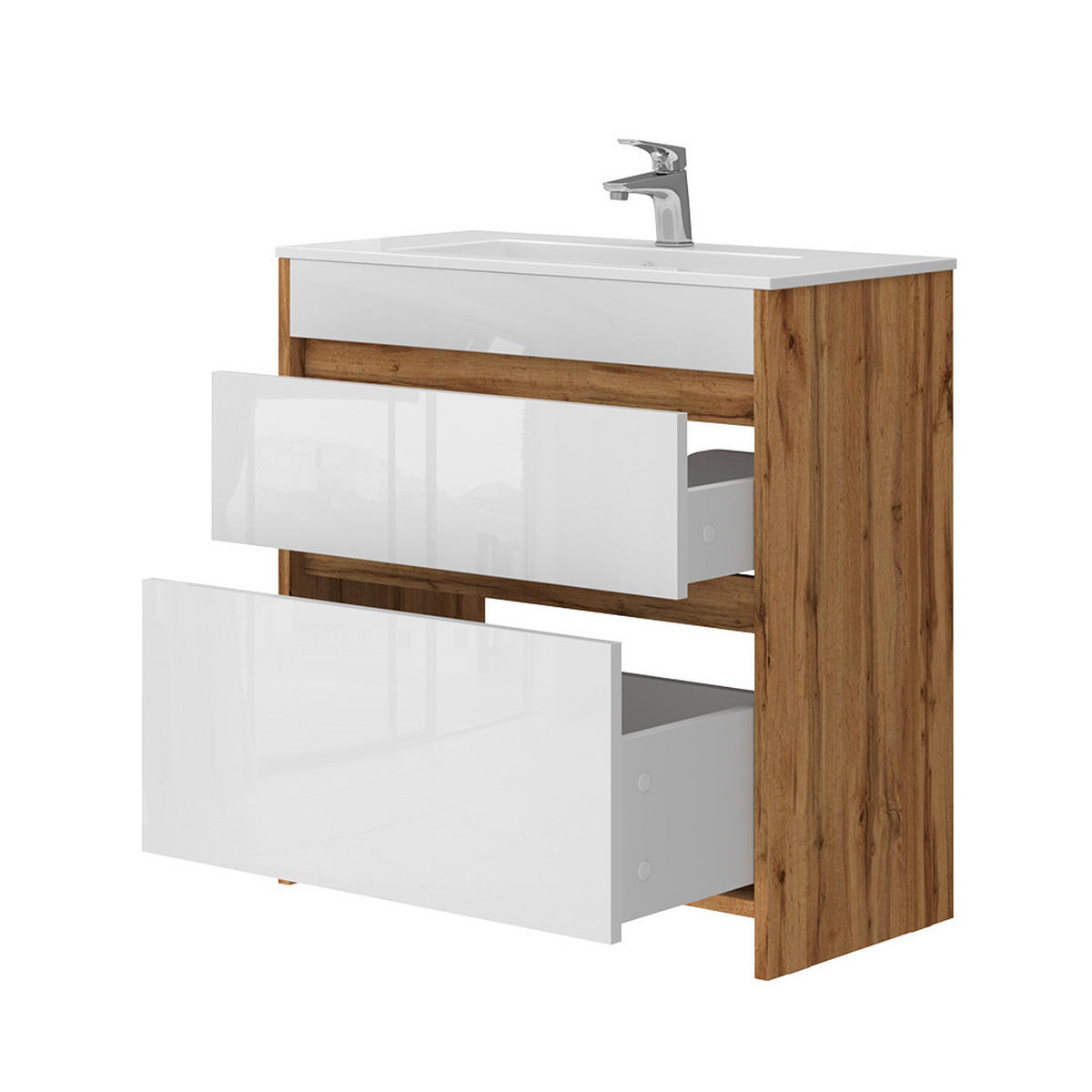 TOALETNÍ SKŘÍŇKA PRO UMYVADLO Detmold Zlatý mocný dub - medově dubová, kompozitní dřevo (79.8/81.9/40cm) - Vicco