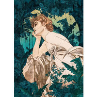 FOTOTAPETE Jugendstil 200 x 280 cm - Grün, Papier (200/280cm) - Sanders & Sanders