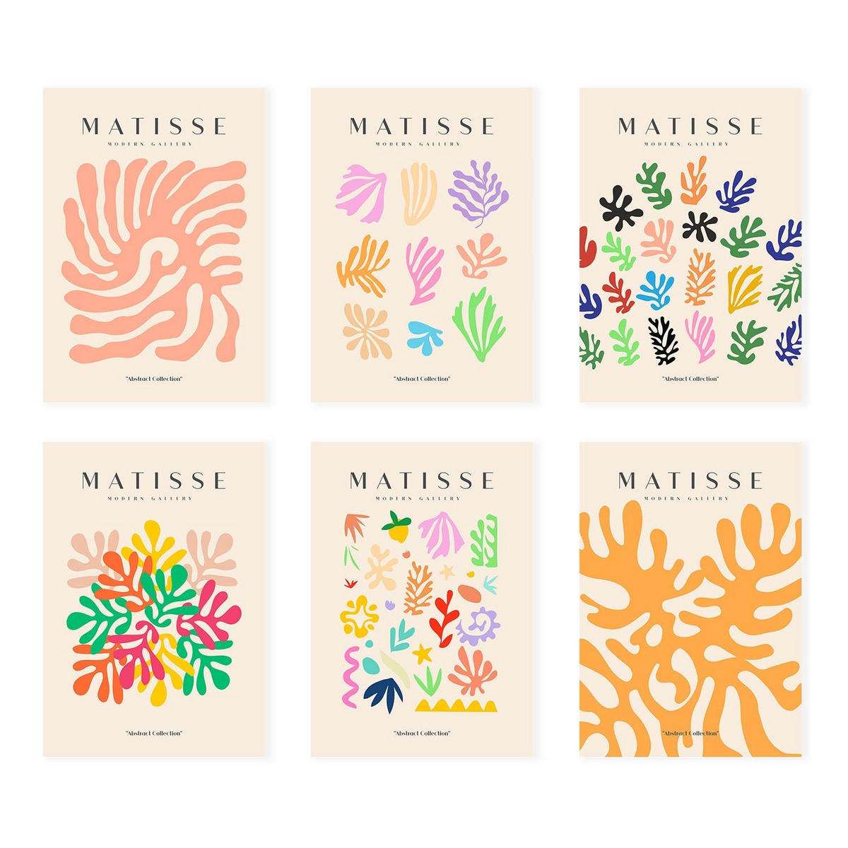 POSTER Set Mit 6 Illustrationen Von Henri Matisse Vegetation A3 Rahmenlos - Klar, Papier (29/3cm) - Nacnic