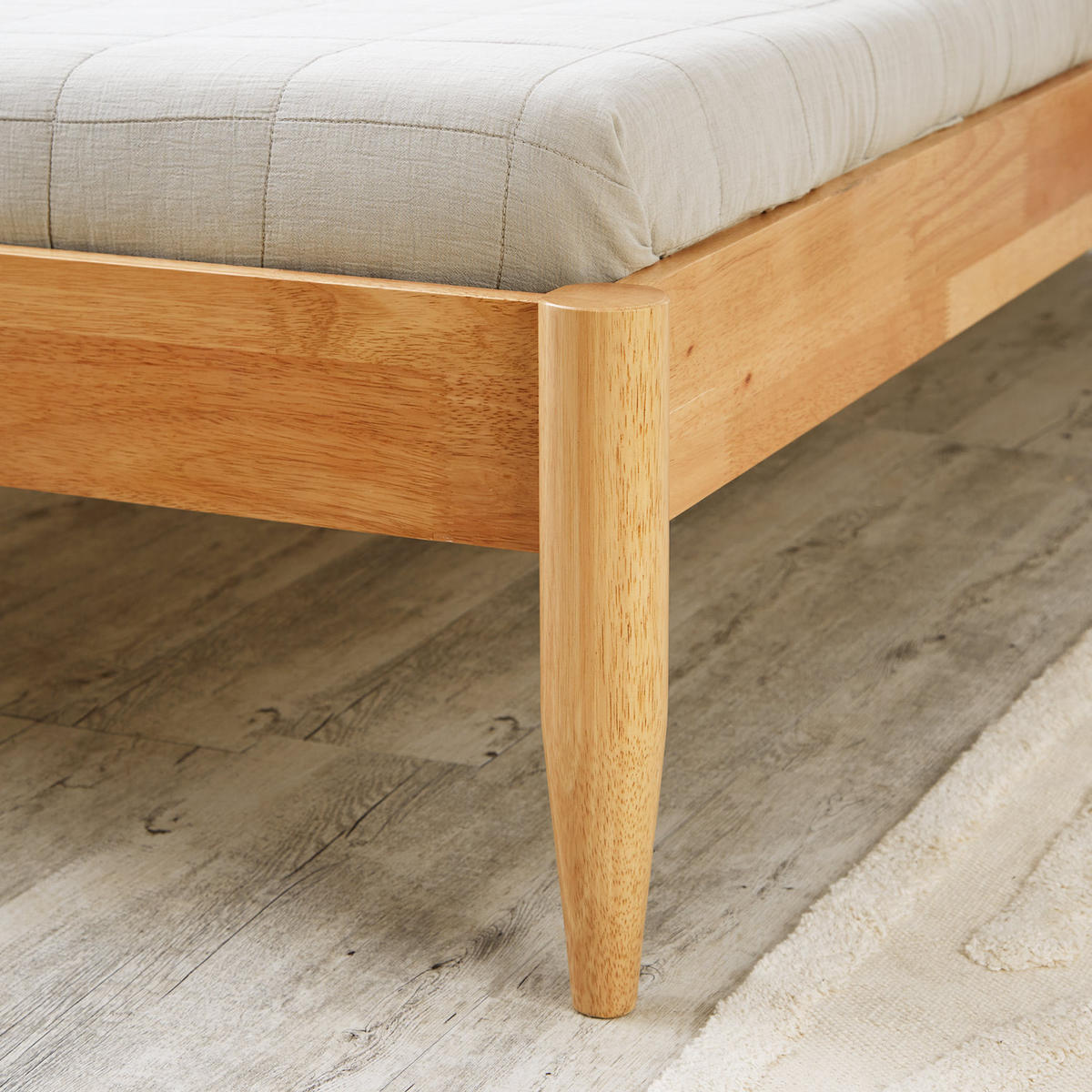 POLSTERBETT mit Matratze 140/200 cm in Beige - Naturfarben, Holz (140/200cm) - Homestyle4u