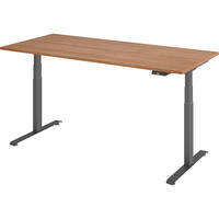 SCHREIBTISCH elektrisch 80/180/74 cm in Nussbaumfarben/Graphitfarben - Nussbaumfarben/Graphitfarben, Holzwerkstoff (80/180/74cm) - bümö