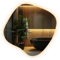 LED SPIEGEL 57x57,7 cm Warmweiß 3000K - Transparent, Glas (58/58.7/0.4cm) - Wallfluent