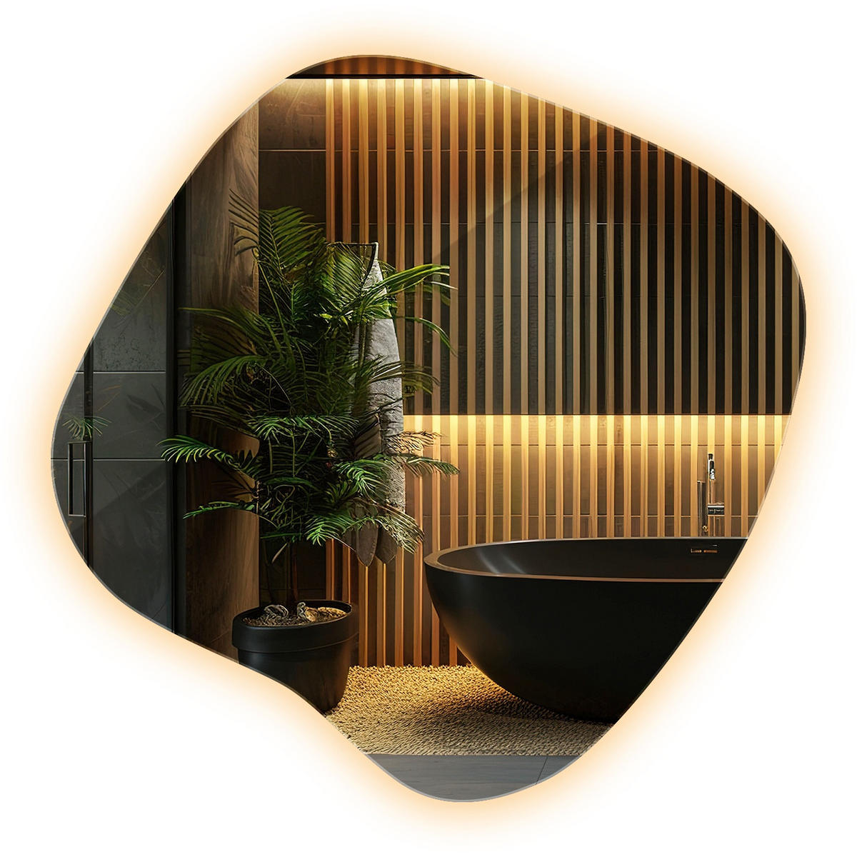 LED SPIEGEL 57x57,7 cm Warmweiß 3000K - Transparent, Glas (58/58.7/0.4cm) - Wallfluent