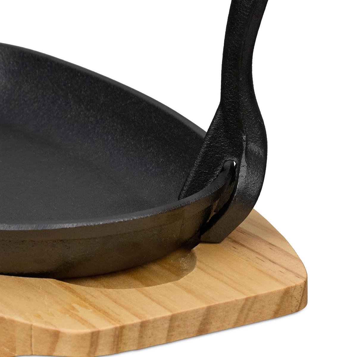 2XSERVIERPFANNE - Schwarz, Holz/Metall - Relaxdays