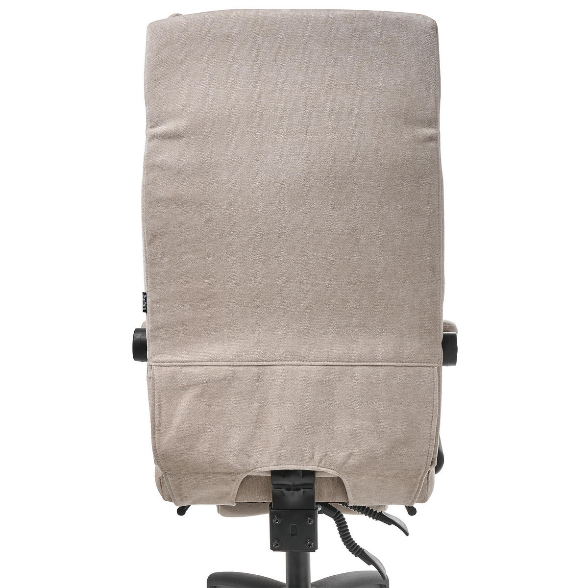 CHEFSESSEL mit Fußstütze Chenillegewebe Beige Eaton - Beige, Textil (50/123/66cm) - Beliani