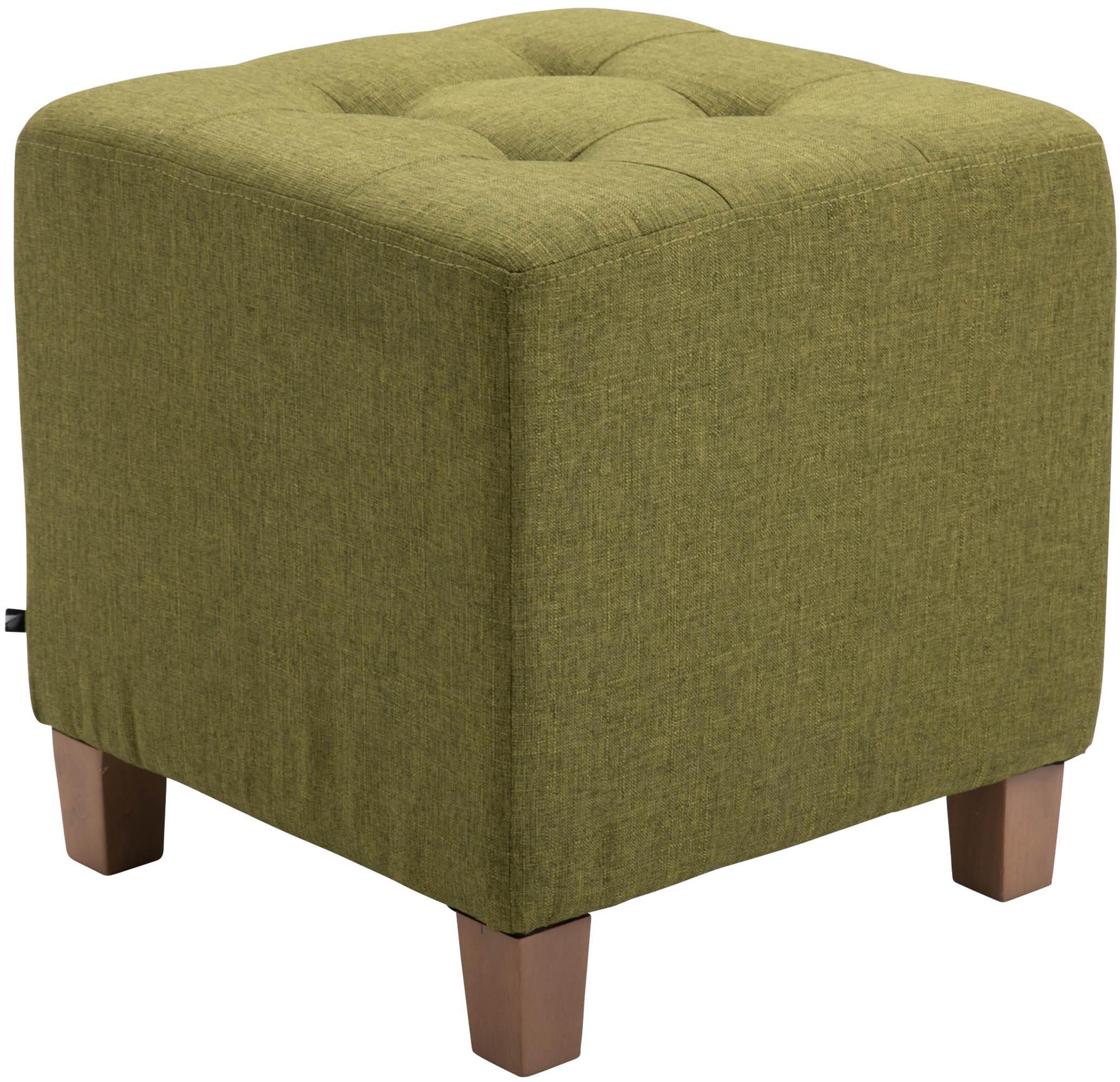 SITZWÜRFEL eckig 45/45/46 cm Stoff grün - Naturfarben/Grün, Holz/Textil (45/46/45cm) - CLP