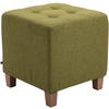 SITZWÜRFEL eckig 45/45/46 cm Stoff grün - Naturfarben/Grün, Holz/Textil (45/46/45cm) - CLP