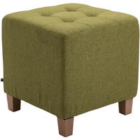 SITZWÜRFEL eckig 45/45/46 cm Stoff grün - Naturfarben/Grün, Holz/Textil (45/46/45cm) - CLP