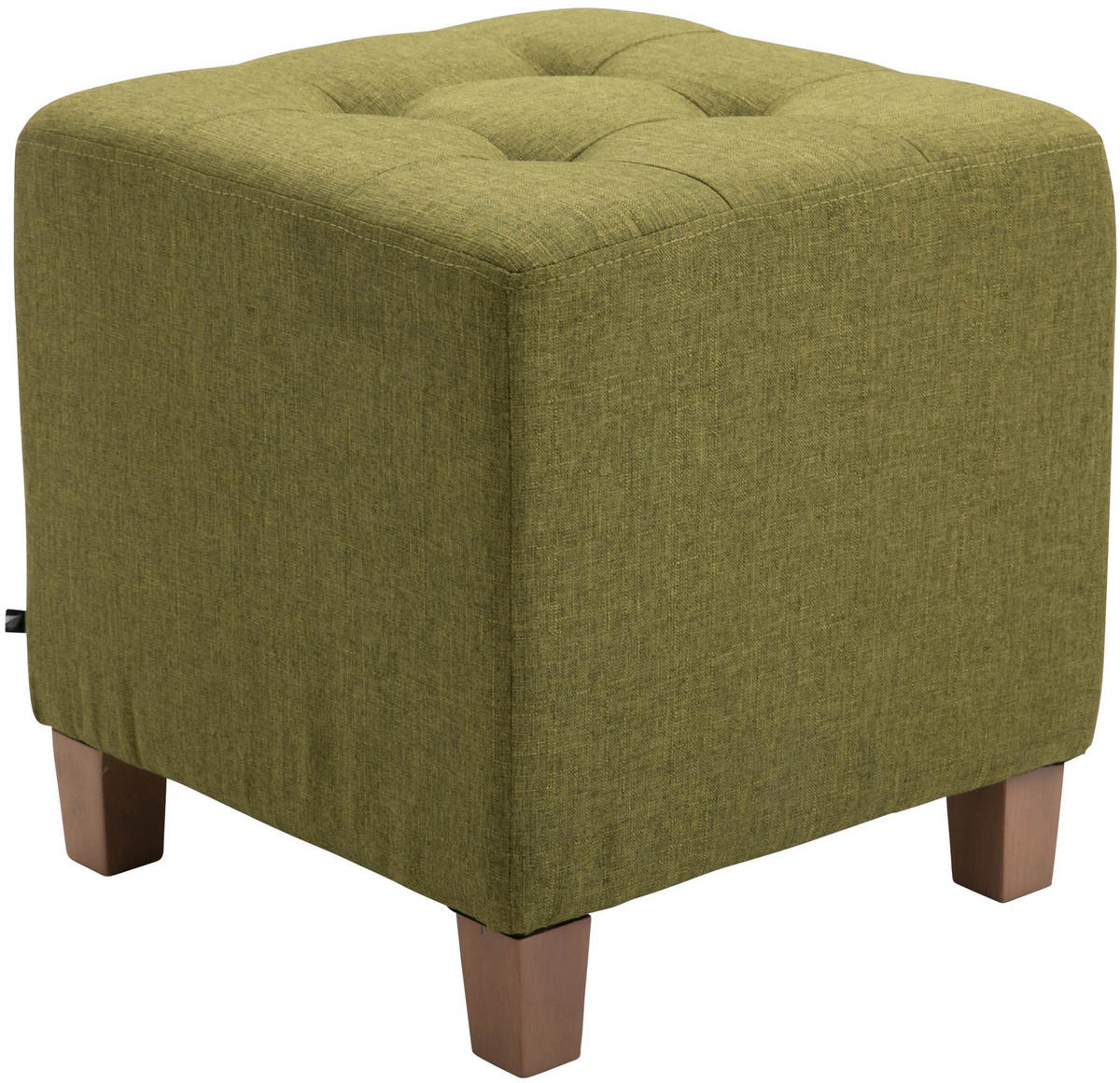 SITZWÜRFEL eckig 45/45/46 cm Stoff grün - Naturfarben/Grün, Holz/Textil (45/46/45cm) - CLP