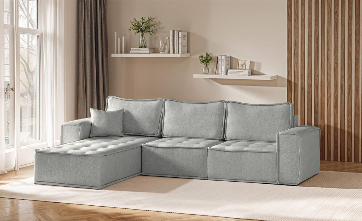 ECKSOFA Sande In Alpine - Hellgrau, Holzwerkstoff/Textil (292/192cm) - Fun Möbel