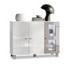SIDEBOARD Denjo Tür in Sandgrau Hochglanz - Sandfarben, Holzwerkstoff (107/81/35cm) - Vladon