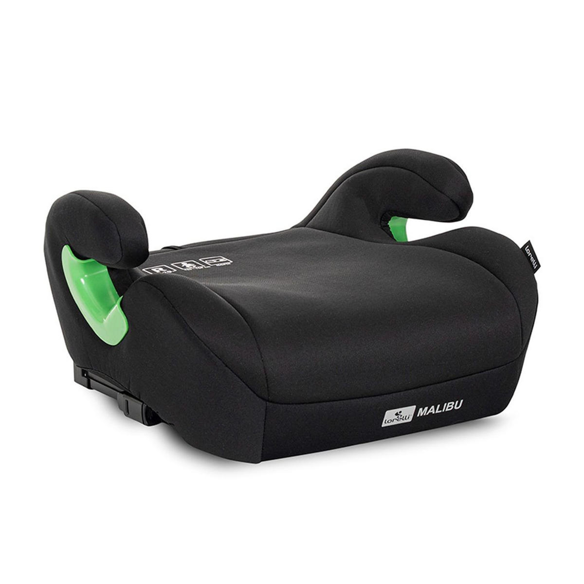 KINDERSITZERHÖHUNG Malibu schwarz 125-150cm Isofix abnehmbarer Bezug Armlehne - Schwarz, Kunststoff (42/23/40cm) - Lorelli