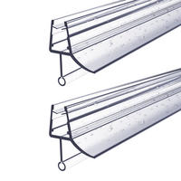 DUSCHDICHTUNG 2 Stück 100 cm für Duschtüren 4–6 mm transparent zuschneidbar - Transparent, Kunststoff (100/2.2cm) - S'AFIELINA