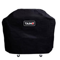GRILLABDECKPLANE RED 4+1 - Schwarz, Textil (137/110/48cm) - TAINO
