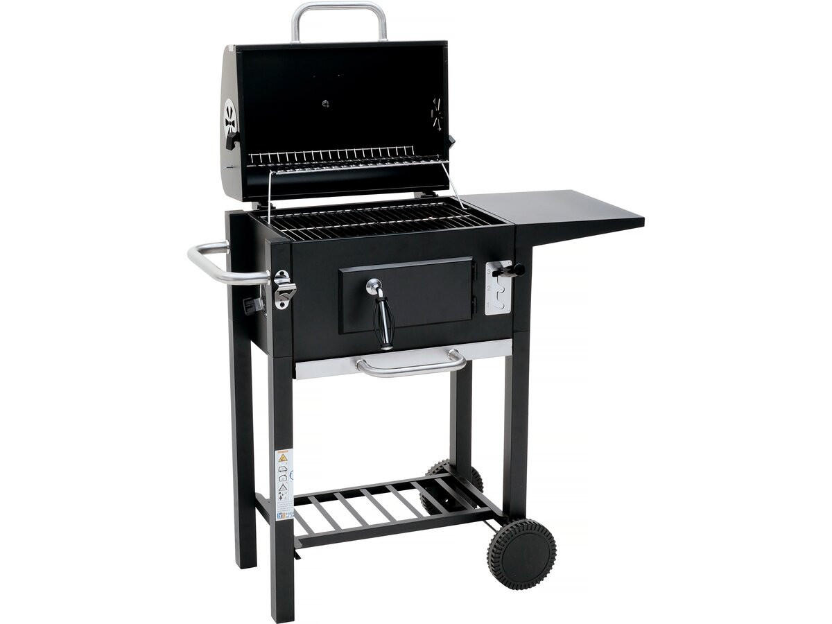 HOLZKOHLENGRILL vicomte Schwarz - Schwarz, Metall (46/123/92.5cm) - Habitat Garten