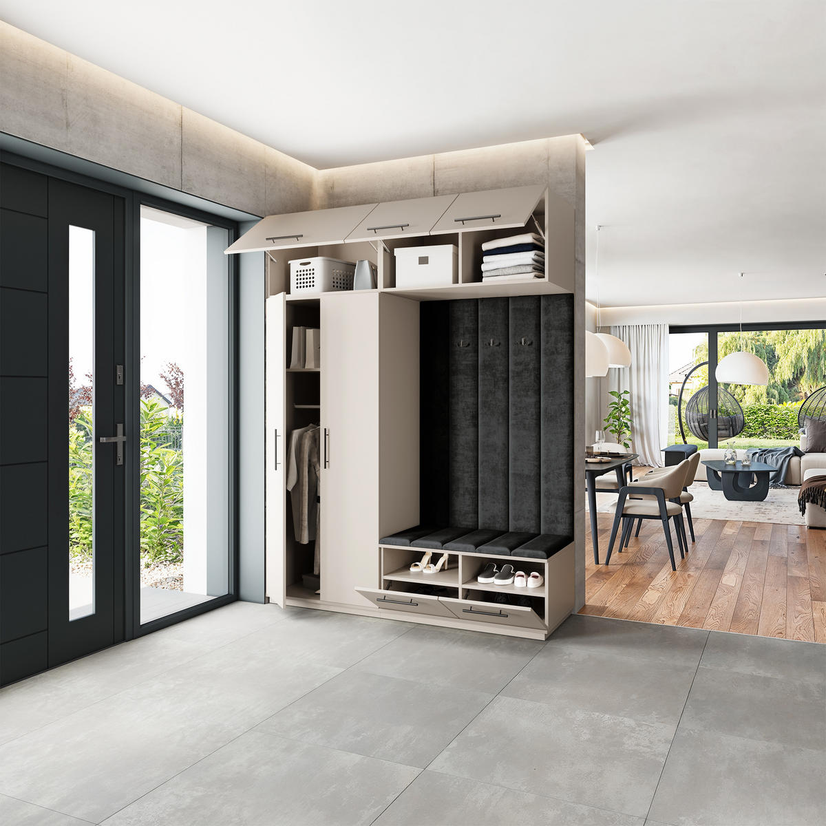 GARDEROBENSCHRANK REMA 180/240/60 cm Modern Kaschmir - Kaschmir, Holzwerkstoff (180/240/60cm) - MASSENO