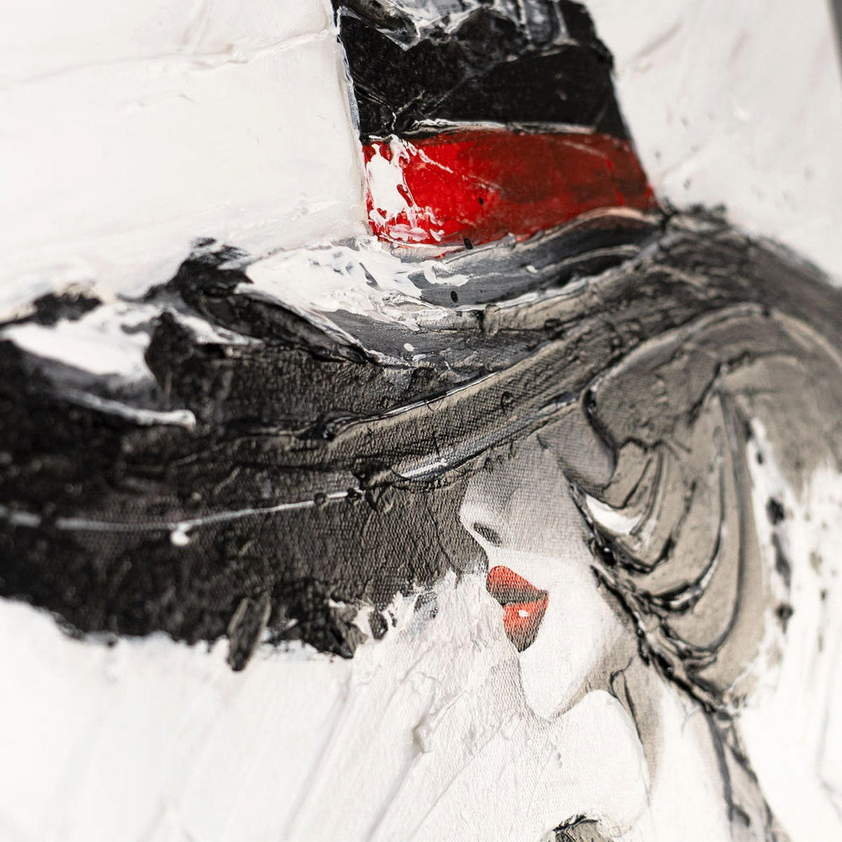 GEMÄLDE Die Dame auf Keilrahmen 115x50 cm - Multicolor, Holz (115/50cm) - YS-art gallery