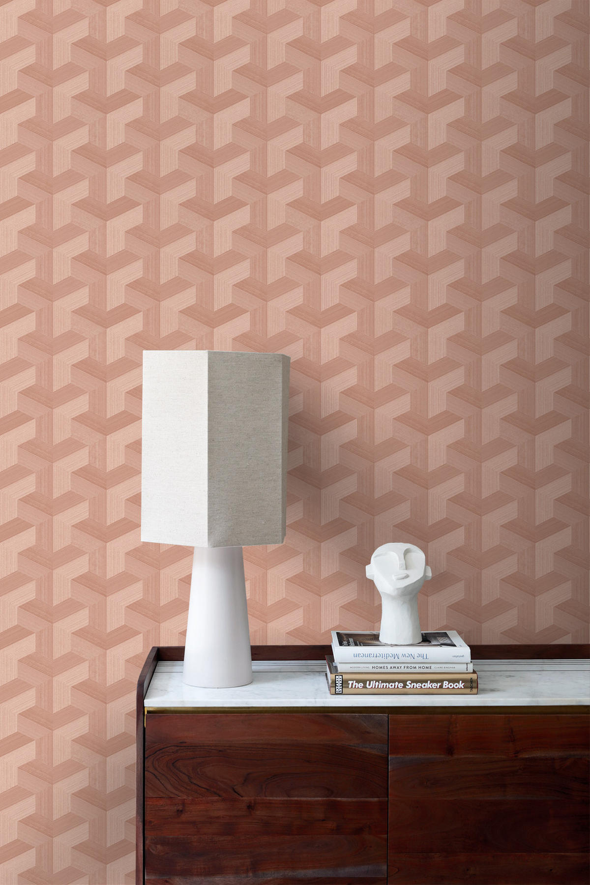 TAPETE 3D-Muster 50 x 900 cm - Terracotta, Papier (50/900cm) - Origin Wallcoverings