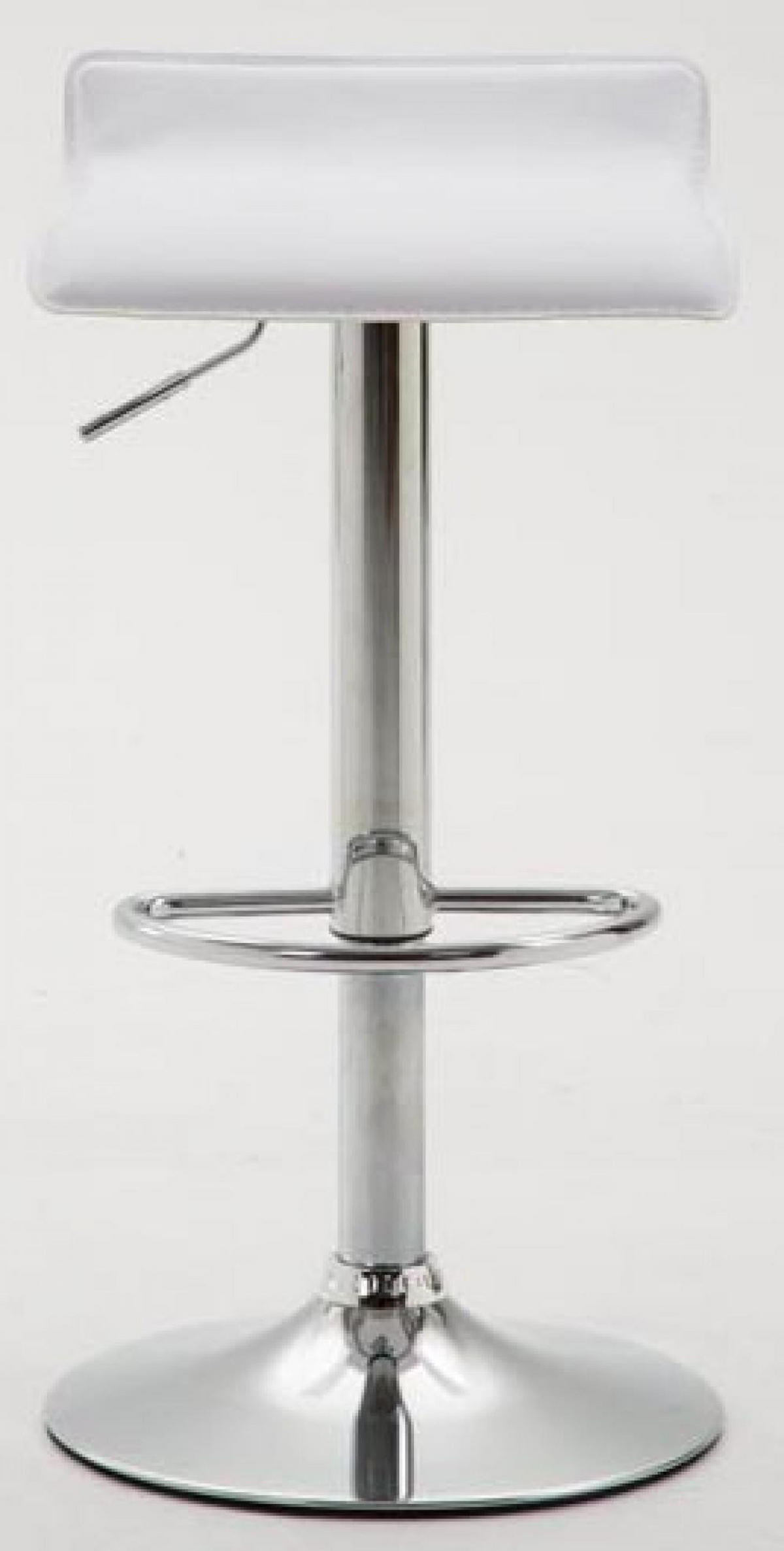 BARHOCKER 2er Set Lederlook weiß - Chromfarben/Weiß, Textil/Metall (36/63/39cm) - CLP