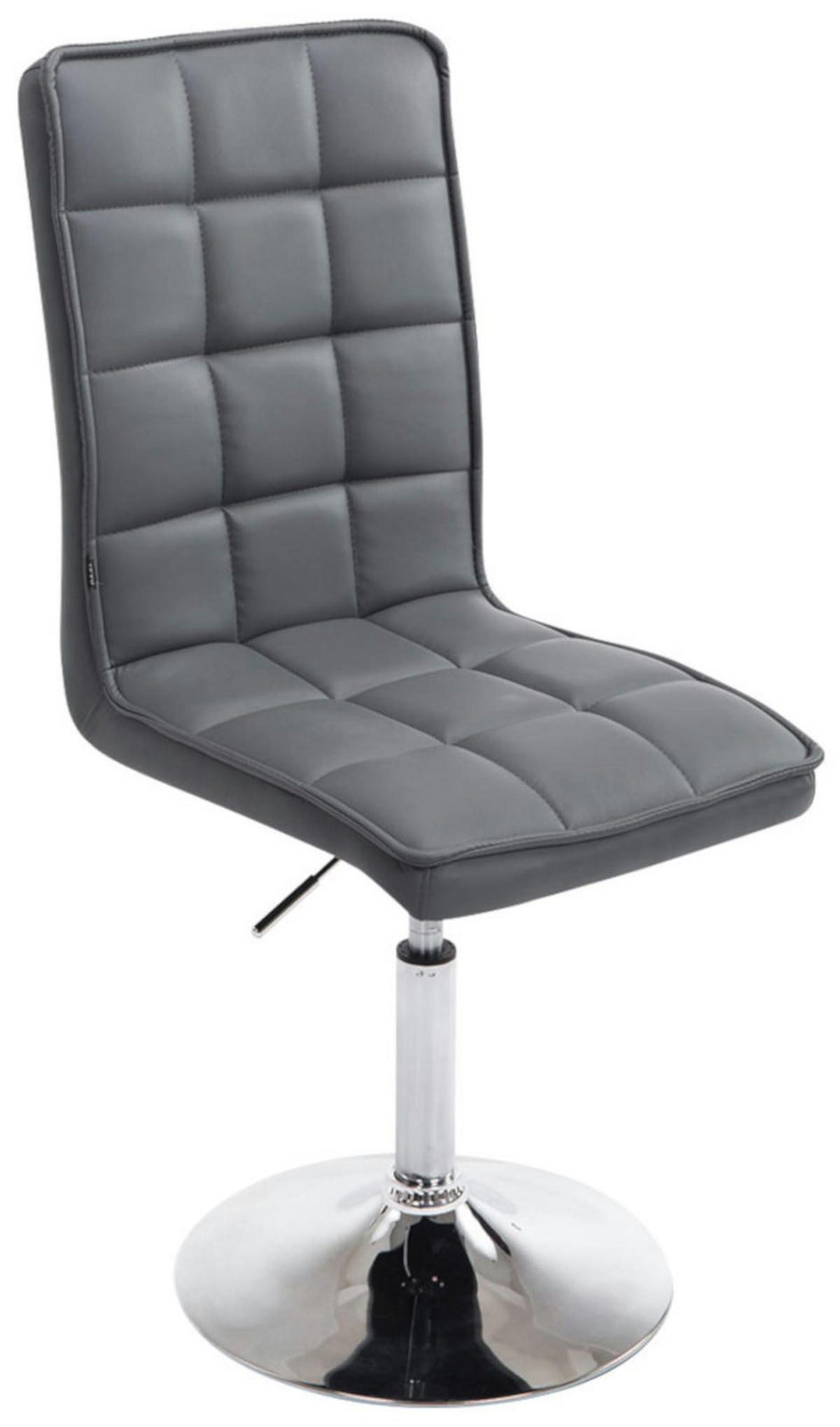 DREHSTUHL 2er Set Lederlook grau - Chromfarben/Grau, Textil/Metall (43/90/59cm) - CLP