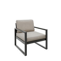GARTENSESSEL Madera 76x80 cm, schwarz, ecru - Ecru/Schwarz, Kunststoff/Metall (76/86/80cm) - Margaret Hadas24