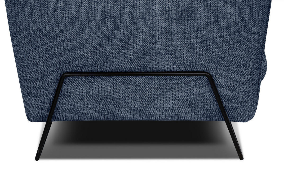 ECKSOFA HOSTEN 4-Sitzer, dunkelblau - Schwarz/Dunkelblau, Holzwerkstoff/Textil (269/158cm) - Courtois Laville