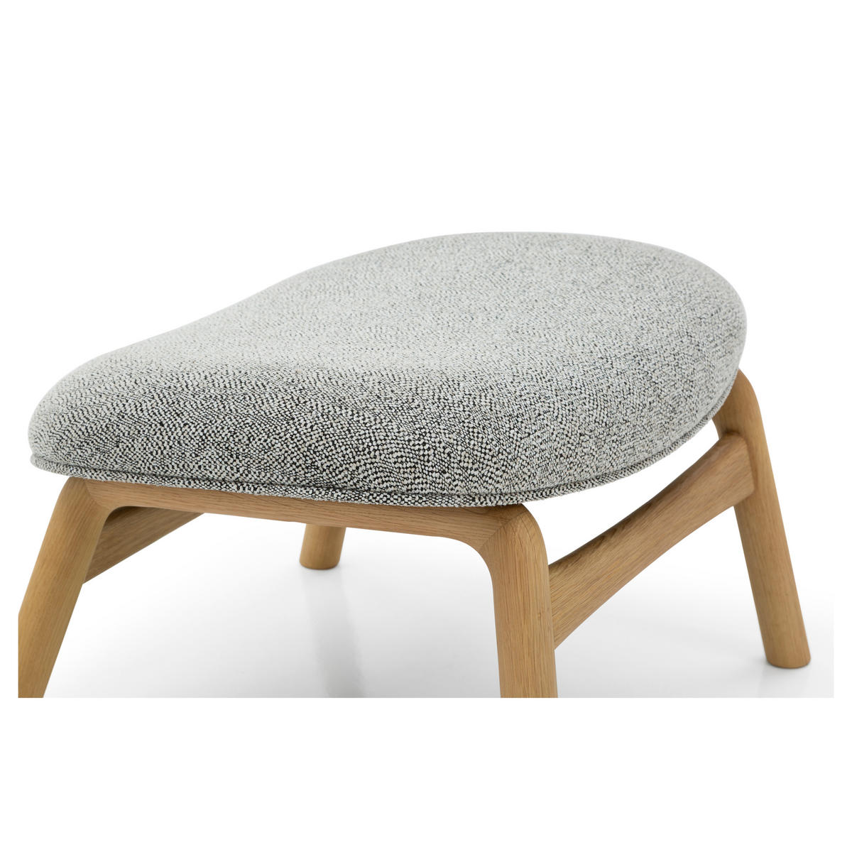 FUSSHOCKER Theo, Natur Massiveiche - Grau, Holz (51/36/62cm) - WOODEK