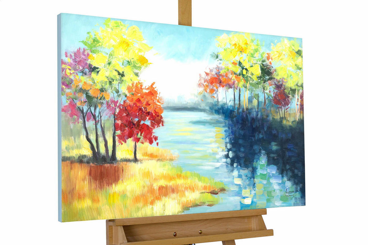 ACRYLBILD HANDGEMALT 90/60 cm - Multicolor, Holz/Textil (90/60cm) - KUNSTLOFT