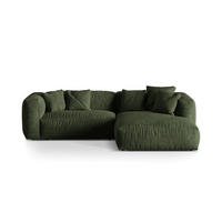 ECKSOFA modular rechts Martina aus Samt grün 2 Sitzplätze - Grün, Textil (176/283cm) - Micadoni