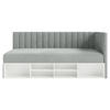 JUGENDBETT Ventrio Grau Easy-Clean-Samtbezug 90x200 cm - Grau, Holz/Textil (90/200cm) - Selsey