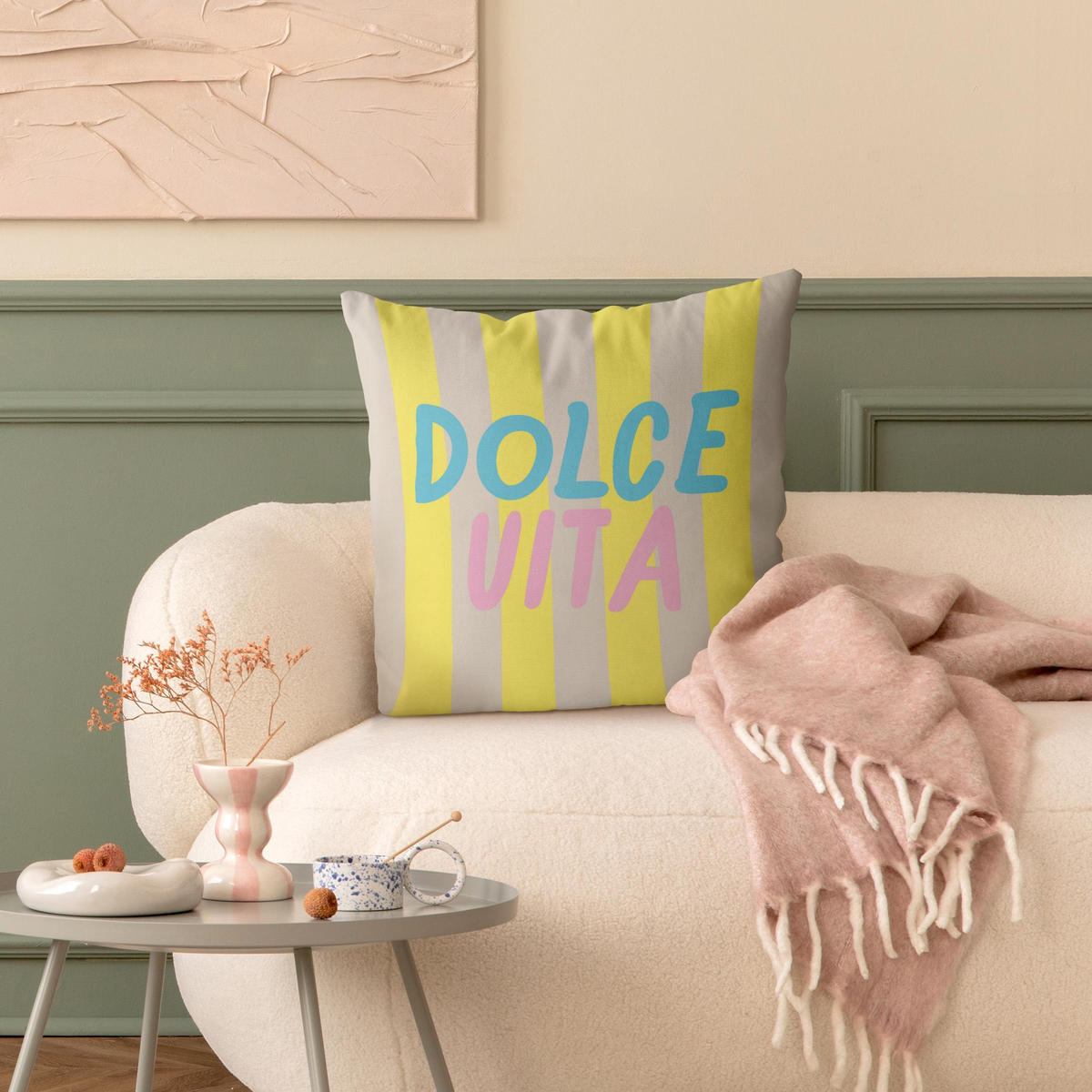 KISSENBEZUG PopArt Sommer Dolce Vita 50/50 cm - Gelb, Textil (50/50cm) - Bilderwelten