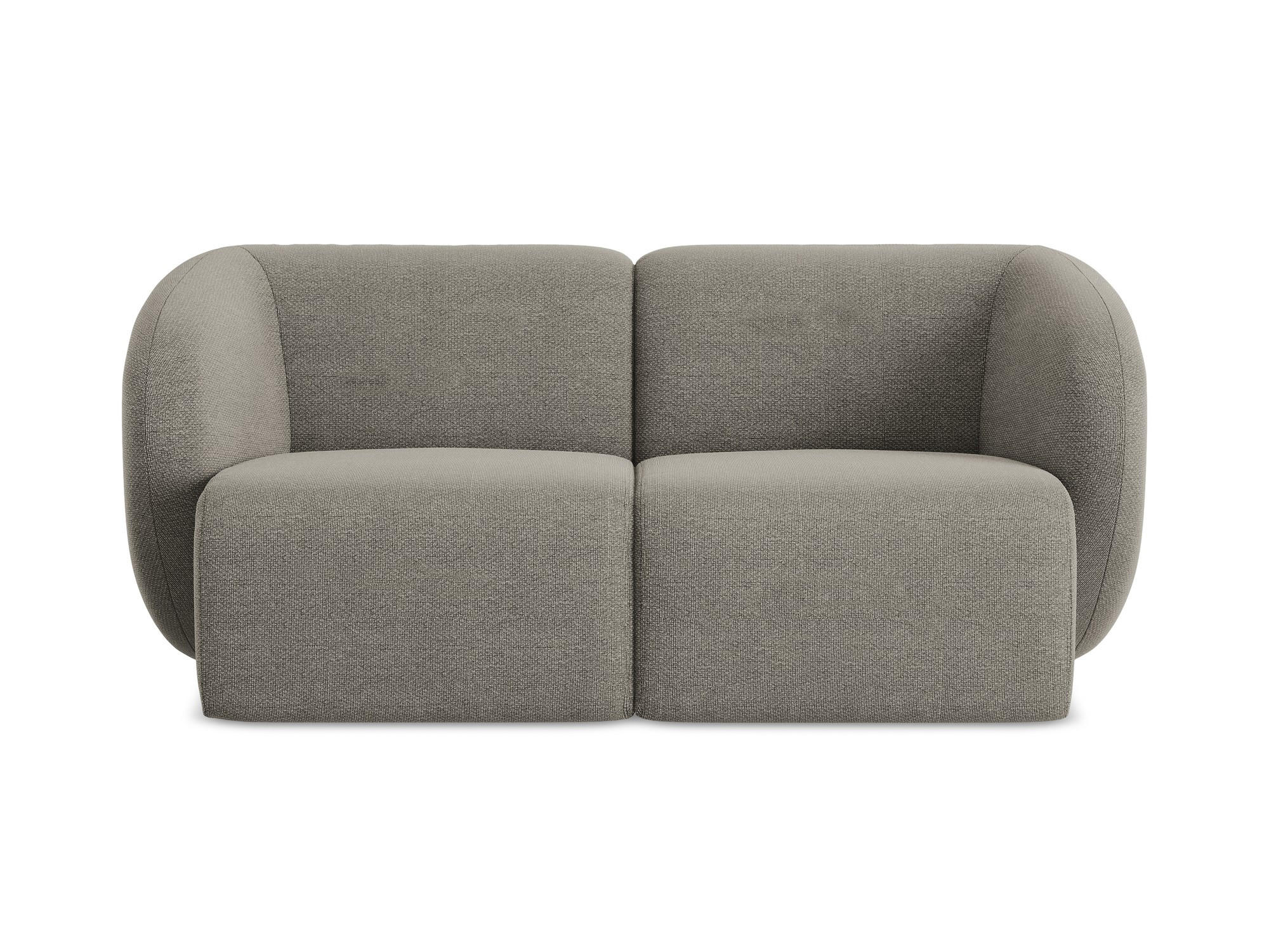 2-SITZER-SOFA Bouclé Stoff Grau - Schwarz/Grau, Holzwerkstoff/Kunststoff (174/75/94cm) - Makamii