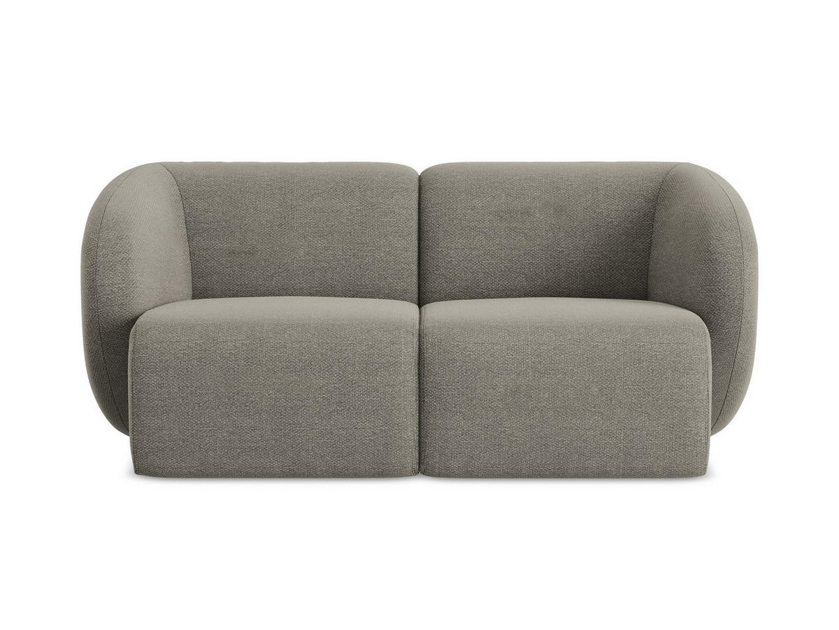 2-SITZER-SOFA Bouclé Stoff Grau - Schwarz/Grau, Holzwerkstoff/Kunststoff (174/75/94cm) - Makamii