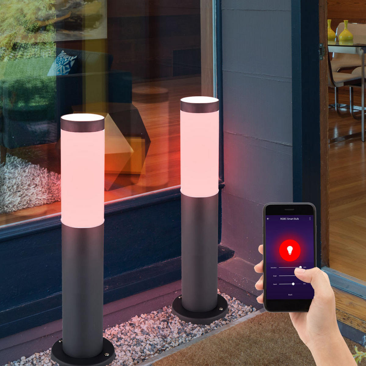 LED AUSSENLEUCHTE BOSTON Edelstahl Anthrazit - Anthrazit, Kunststoff (7.6/7.6/45cm)
